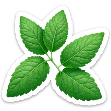 mint leaf, two overlapping leaves sticker