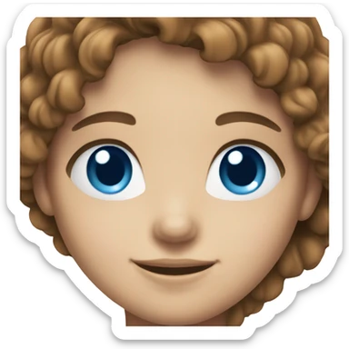 smiling girl with brown hair and blue eyes sticker