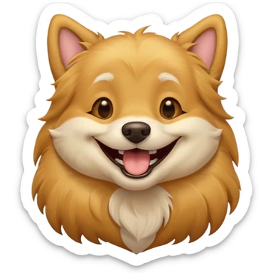 A happy laughing dog with tiers of laugh sticker