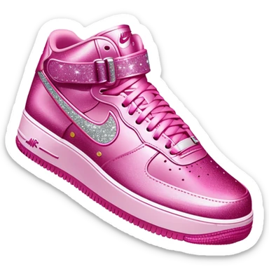 Pink Nike AF1s with glitter  sticker