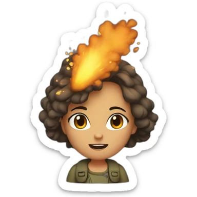 Explosive girl sticker