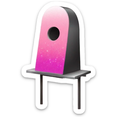 Pink ombre realistic guillotine with glitter sticker