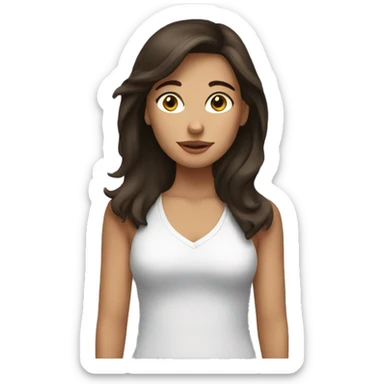 brunette girl who just woke up sticker