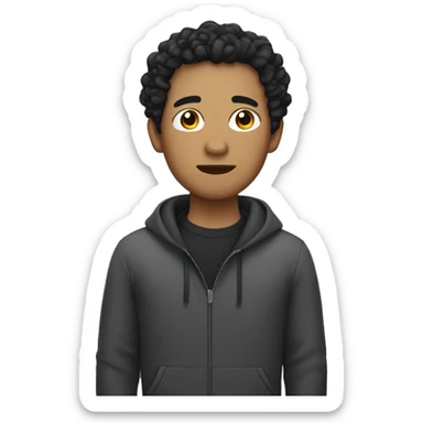 Dark Filipino man with black curly hair sticker