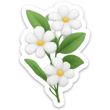 White flowers sticker