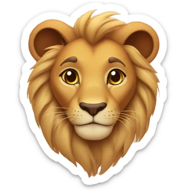 Young lion Simba with love heart eyes sticker