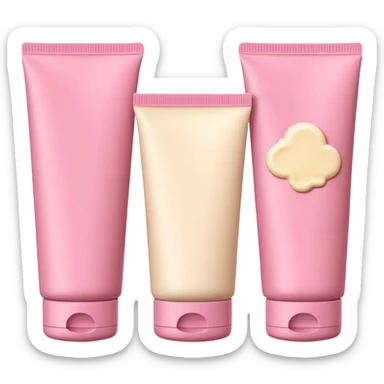 pink cream tube packaging sticker