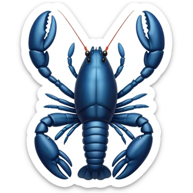White and black white lobster  sticker