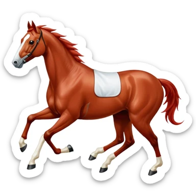 Bottle Tito’s running red roan white face  racehorse sticker