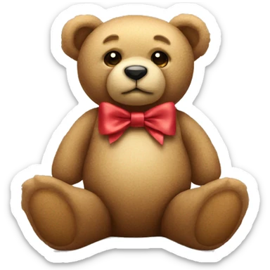 Teddy bear with a bow  sticker