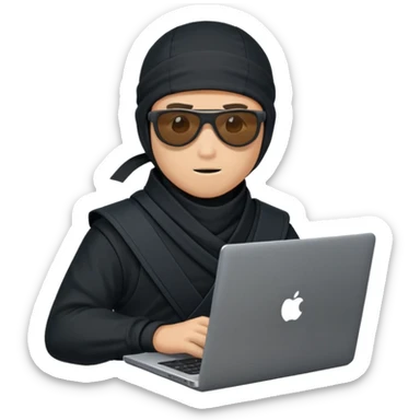 Ninja with sunglasses on laptop sticker