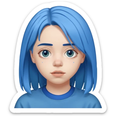 Je veux le bonhomme de Billie eilish en bleue sticker
