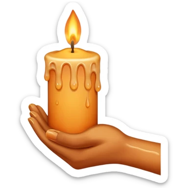 Candle on the hand sticker