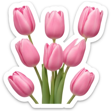 ramo de tulipanes rosado pastel sticker