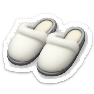 white slippers are fluffy  sticker