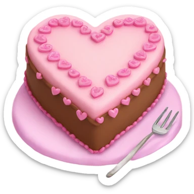 Pink beautifully decorated heart shaped cake  sticker