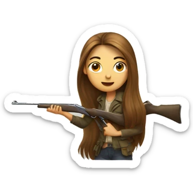Long hair girl hunting sticker