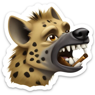 Hyena smoking a cigar sticker
