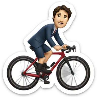 justin trudeau qui se promènr en vélo sticker