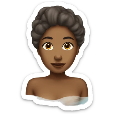 Brown girl having spa day sticker