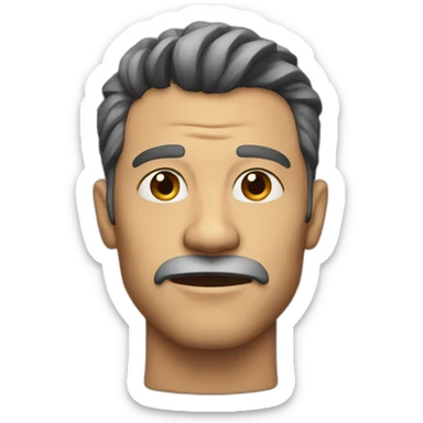 man with sharp jaw sticker