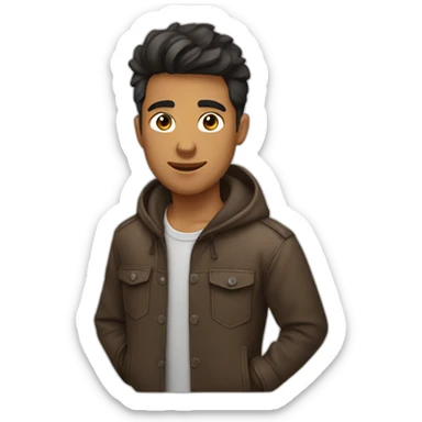 jeune homme brun tete sticker