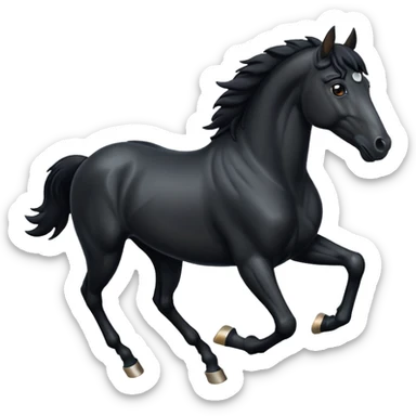 Running black horse  sticker