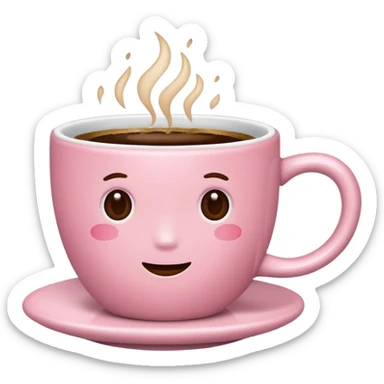 light-pink cup of coffee sticker