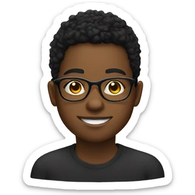 Black teen whit glasses  sticker