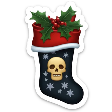 Gothic Christmas stocking sticker