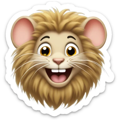Tan mouse with lion's mane is evil laughing sticker