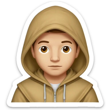 Moreno greñudo con capucha sticker
