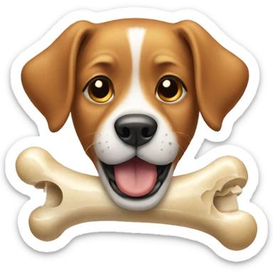 dog with a bone  sticker