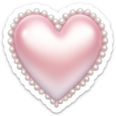 pearl light pink heart sticker