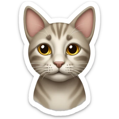 Cat avec un fer à repasser tenu en l’air à côté de son oreille  sticker