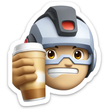 Mega Man who is Drinking a Latte sticker