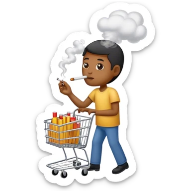 Smoking a disposable cart sticker
