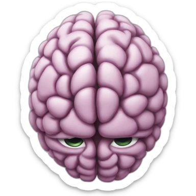 Brain with no wrinkles sticker