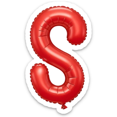 Number 6 birthday balloon sticker
