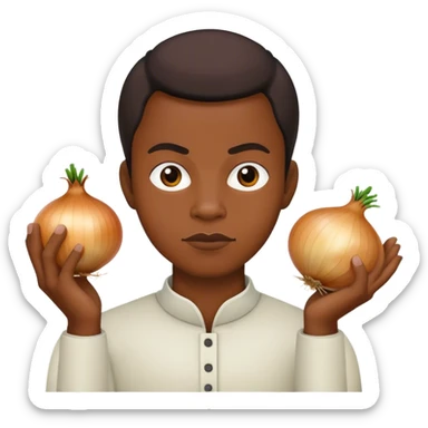 A black human onion sticker