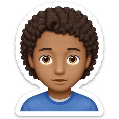 Menino de pele morena de olho castanho meio preto e cabelo cacheados mais nem tanto sticker