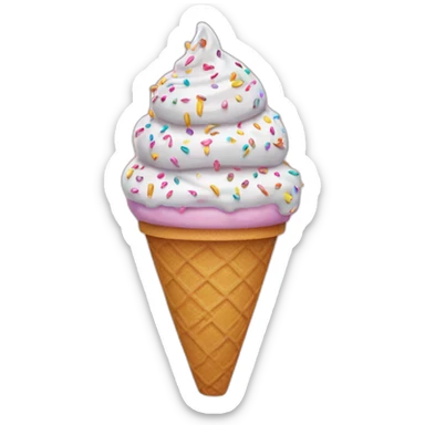 Ice cream cone with sprinkles sticker