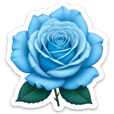 Romantic baby blue rose sticker