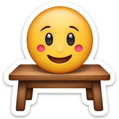 generate a emoji which is sitting on table sticker