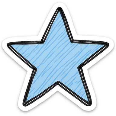 hand-drawn style blue star sticker
