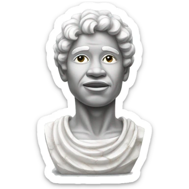 African American white marble statue  sticker