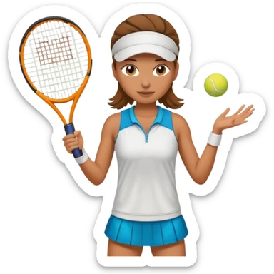 female tennis player sticker