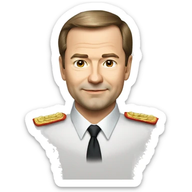 Dmitry Medvedev writting posts in Telegram sticker
