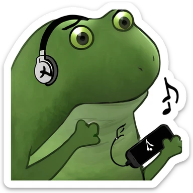 Headphones with a music note sticker