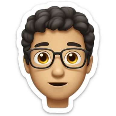 stupid kid with sparse mustache and glasses and dark hair sticker